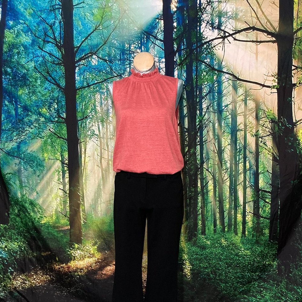 Pink turtleneck tank top